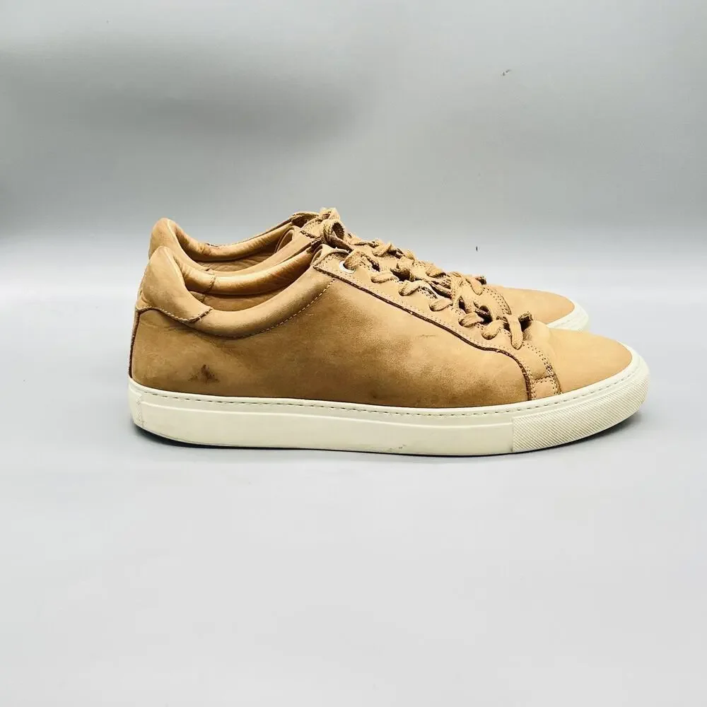 Suitsupply Shoes Mens 10 Brown Leather Low Top Casual Sneakers Comfort Walking